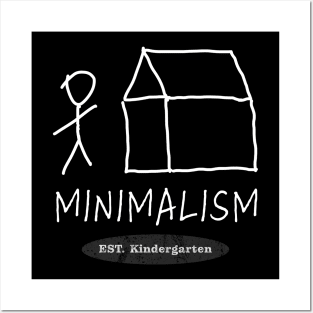 Minimalism Est. Kindergarten Funny Line Art Stickman Posters and Art